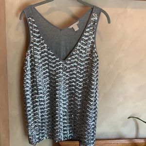 Banana Republic, women, size M, dressy tank with sequins on front.